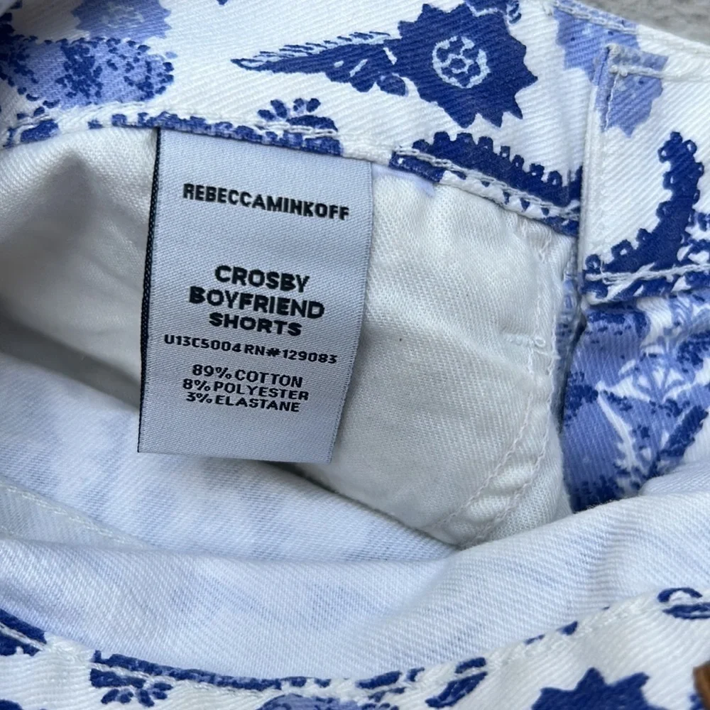 NWOT REBECCA MINKOFF Crosby Boyfriend Shorts Size 25 Blue White Adorable